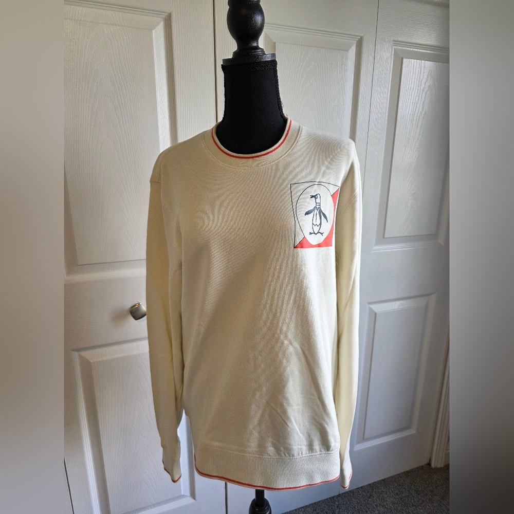 Original Penguin Munsingwear Cream Crewneck Sweater with Logo